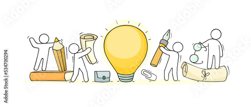 Business idea concept with people and light bulb