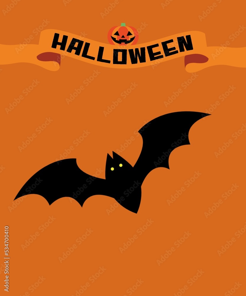 halloween background with bats. Halloween concept. Halloween illustration. Copy space for text