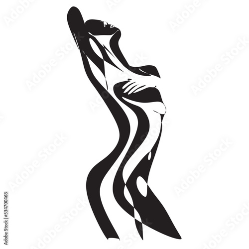 Contemporary Modern Monochrome Artwork . Print.Vector drawing. Abstract cubism.Surrealism.
