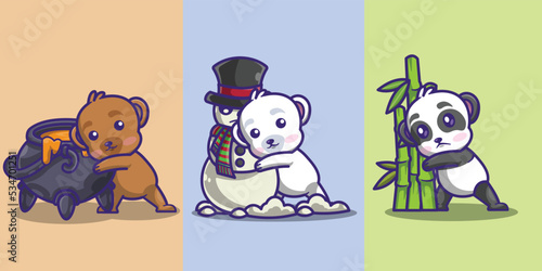 a collection of cute and adorable bear sets 