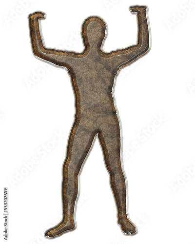 Metal sign of people- clipart png. Standard photoshop shapes- metal computer symbols. Creative figure- metal corrosion