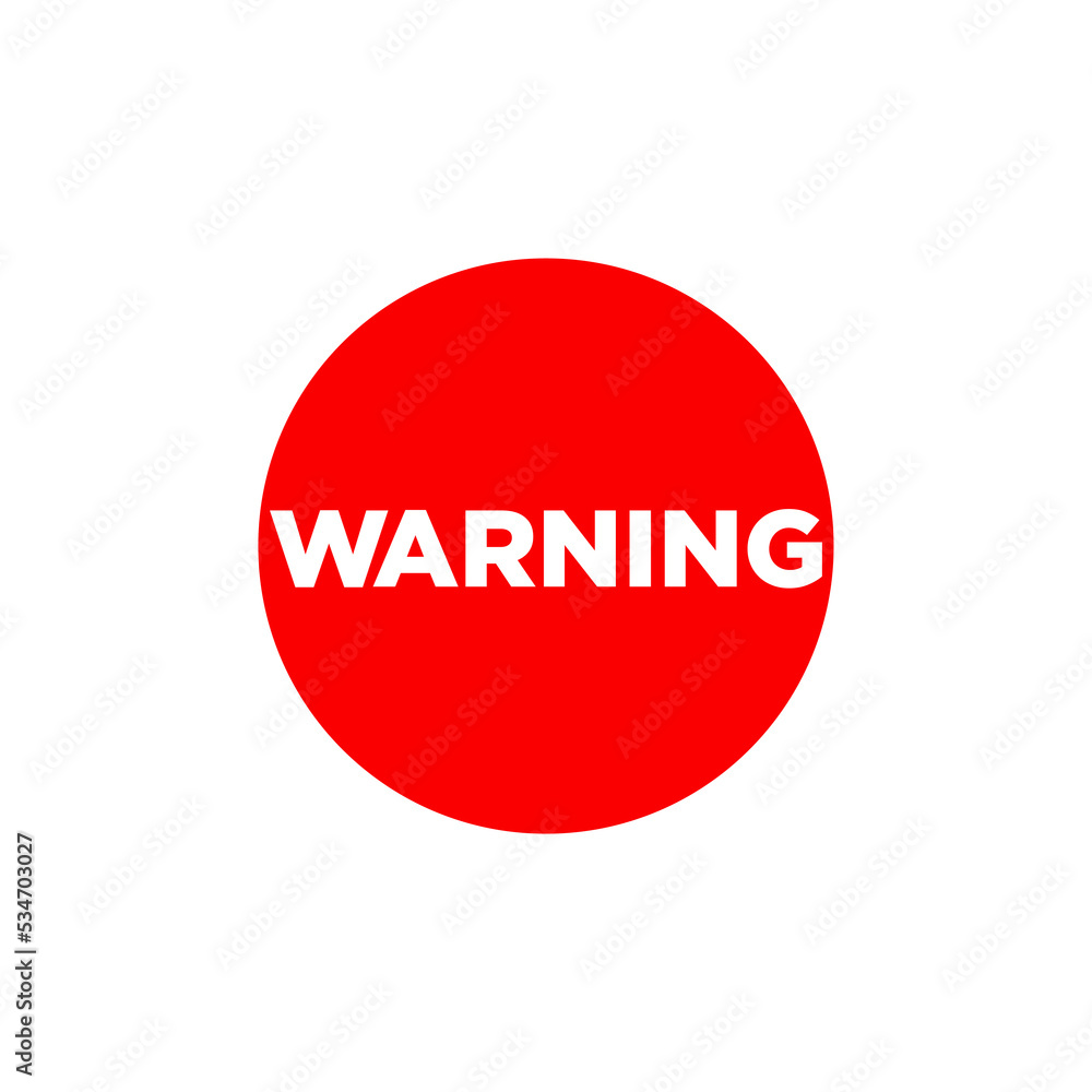 Warning typography icon. red warning vector symbol. Warning typography icon. red warning vector symbol.