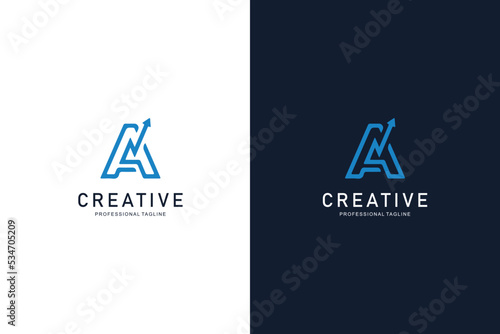 Initial a letter logo arrow designs icon template