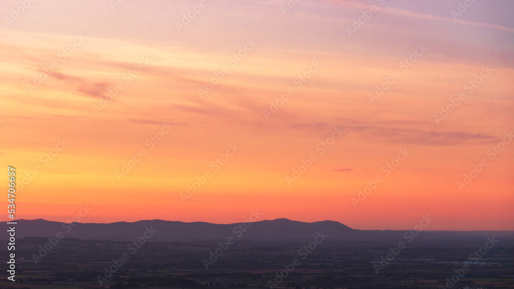 Sunset over the Malvern Hills