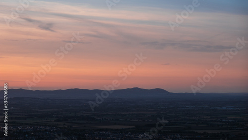 Sunset over the Malvern Hills