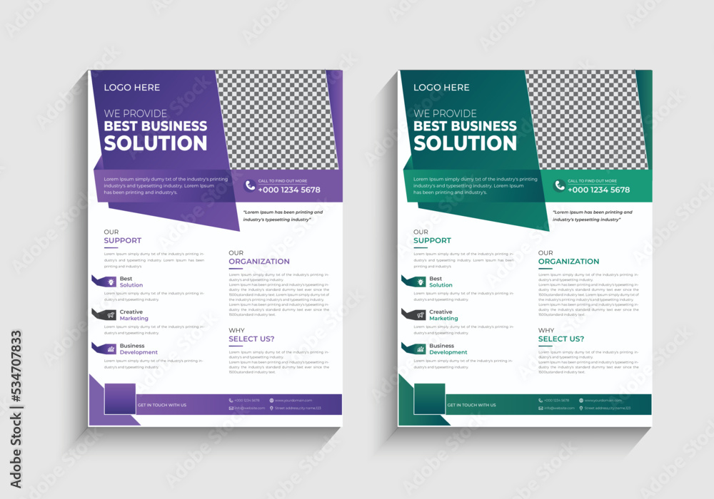Obraz premium Modern abstract business flyer design a4 size vertical leaflet template
