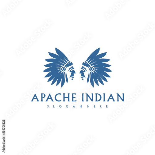 American Indian logo. Indian emblem design editable for your business. Vector illustration.