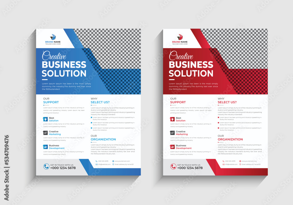 Obraz premium Modern abstract business flyer design a4 size vertical leaflet template