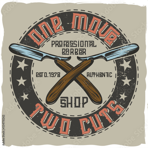 straight razors with the phrase behind them