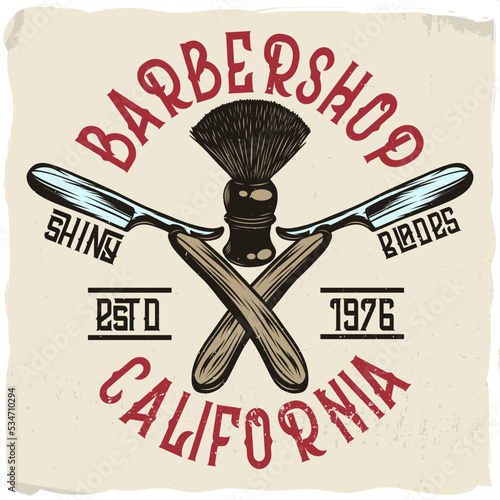 Straight razors and a shaving brush