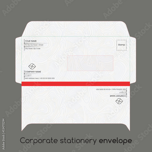 Corporate stationery envelope with a window