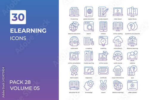 e learning icons collection.