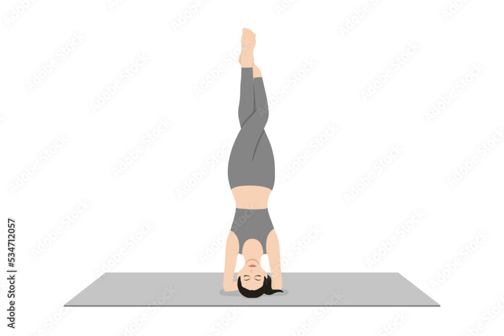 Headstand Pose Eagle Legs, Salamba Sirsasana Pada Garudasana Stock Vector Adobe Stock