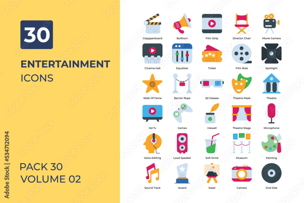 entertainment icons collection. entertainment icons collection.