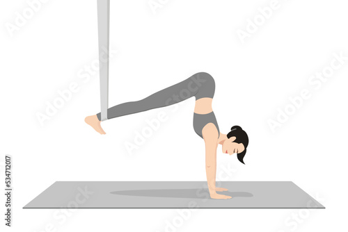 Handstand Pose Prep Aerial, Adho Mukha Vrksasana Prep Aerial