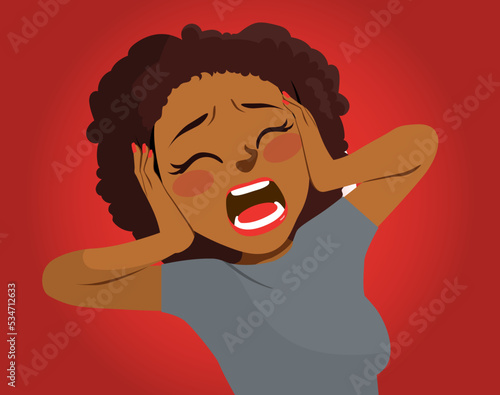 Beautiful woman screaming d...