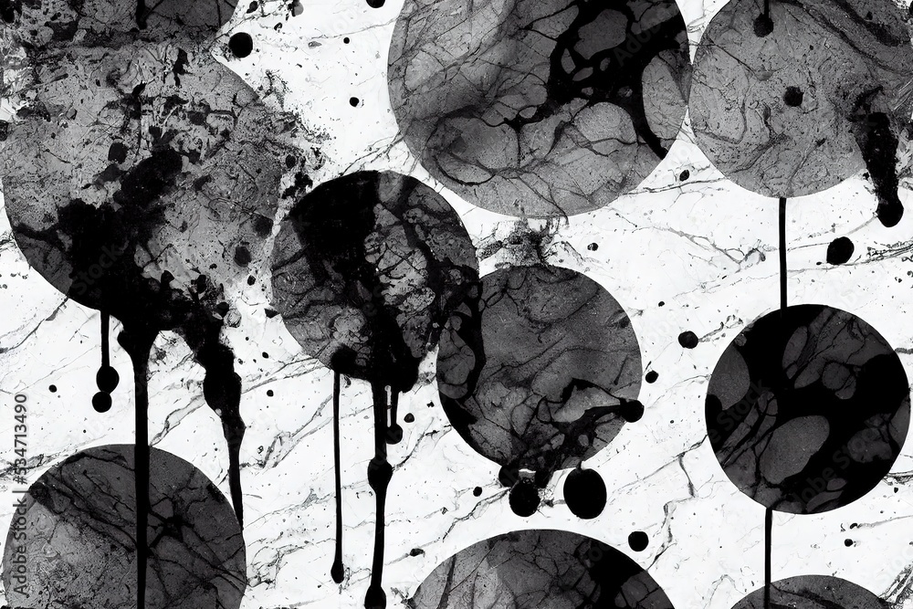 Wall Mural Black ink blot, paint splash 