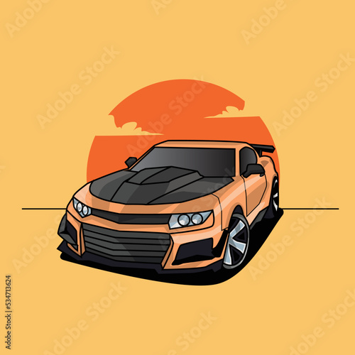 modern sports car future illustration