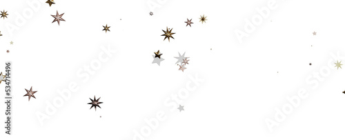 Beautiful gold falling magic stars on white background sparkle pattern graphic design. Party starburst flying backdrop. © vegefox.com