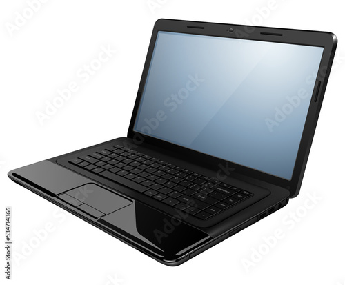 Laptop isolated, modern com...