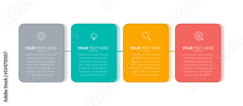 Modern Business Infographic template. Infographic design with icons and 4 options or steps. Thin line vector. Infographics business concept. low charts, presentations, banners, printed materials.