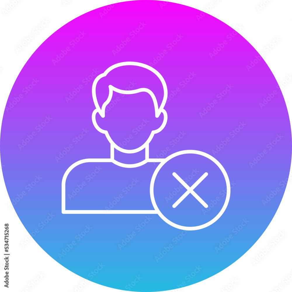 Rejected Gradient Circle Line Inverted Icon Rejected Gradient Circle Line Inverted Icon