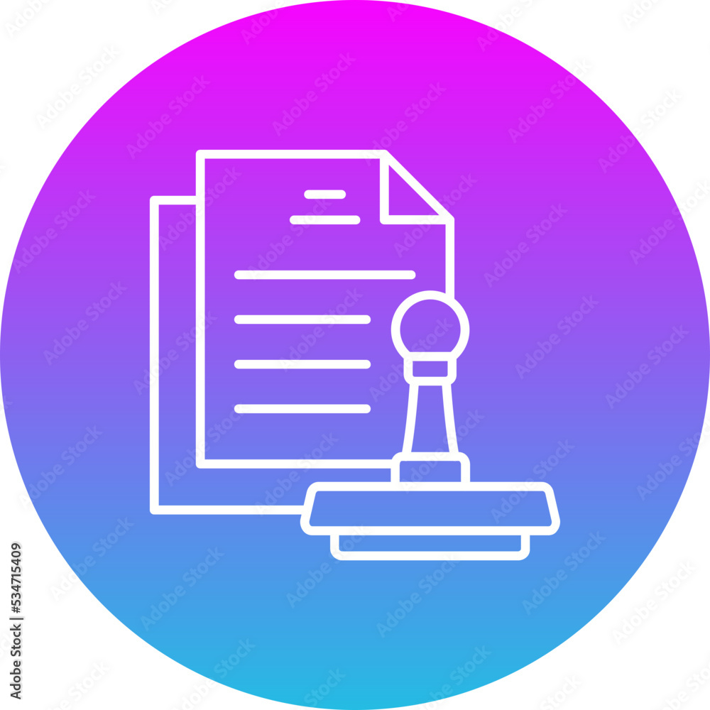 Approval Gradient Circle Line Inverted Icon Approval Gradient Circle Line Inverted Icon