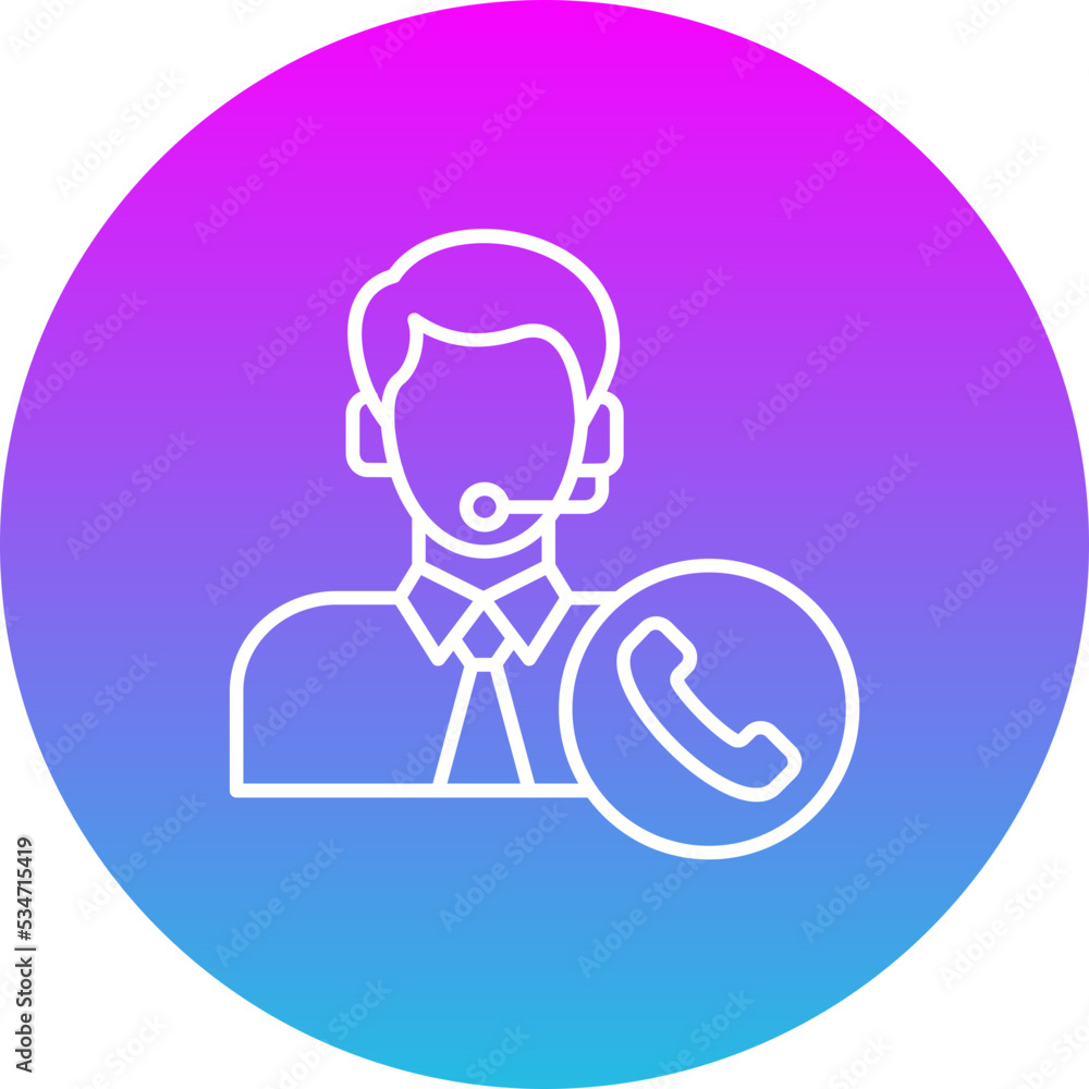 Customer Service Gradient Circle Line Inverted Icon Customer Service Gradient Circle Line Inverted Icon