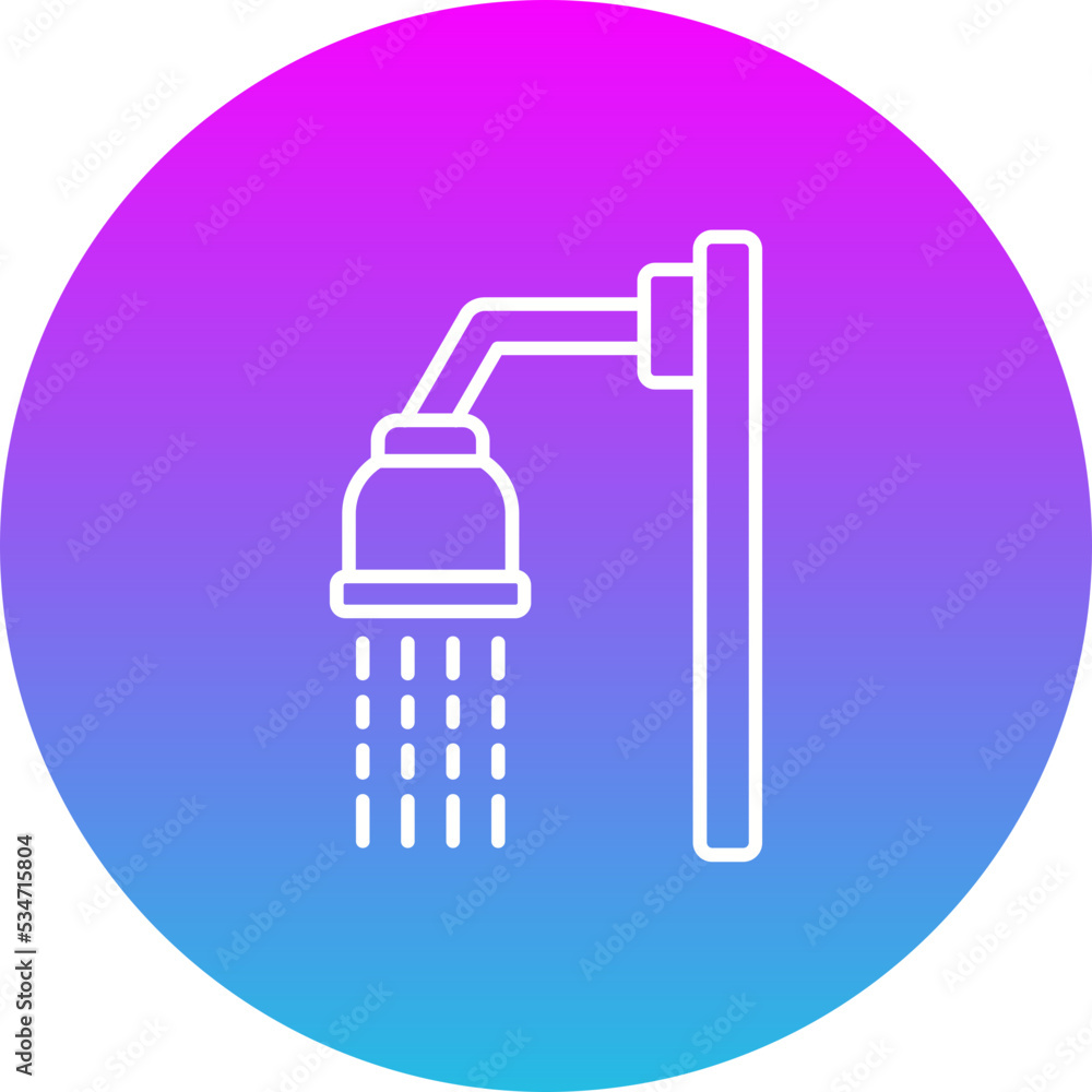 Shower Gradient Circle Line Inverted Icon Shower Gradient Circle Line Inverted Icon