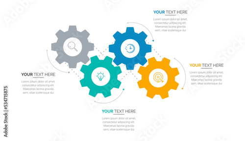 Modern Business Infographic template. Infographic design with icons and 4 options or steps. Thin line vector. Infographics business concept. low charts, presentations, banners, printed materials.