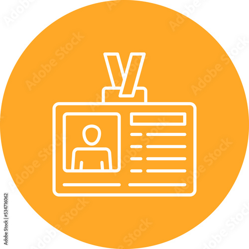 Id Card Multicolor Circle Line Inverted Icon