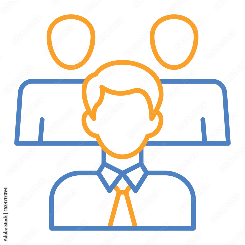 Leader Blue And Orange Line Icon Leader Blue And Orange Line Icon