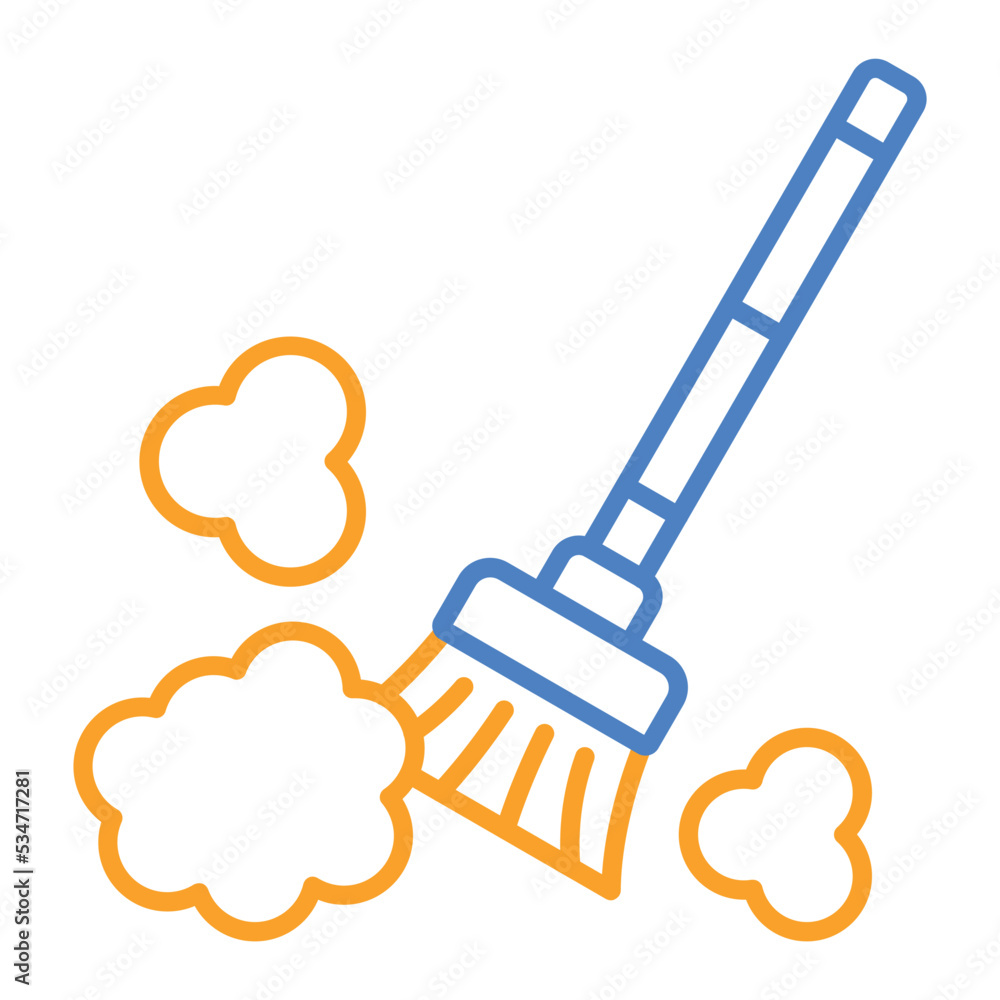 Dusting Blue And Orange Line Icon Dusting Blue And Orange Line Icon