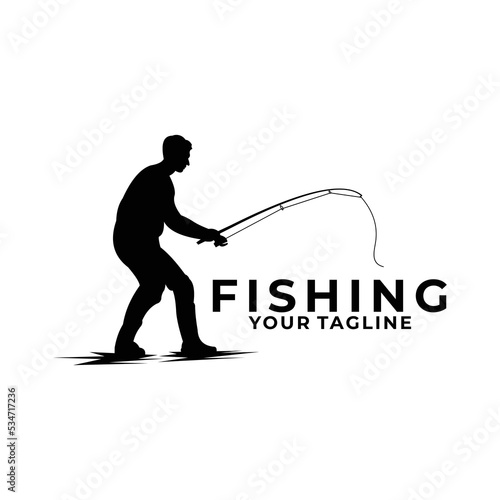 fishing man logo vector isolated
