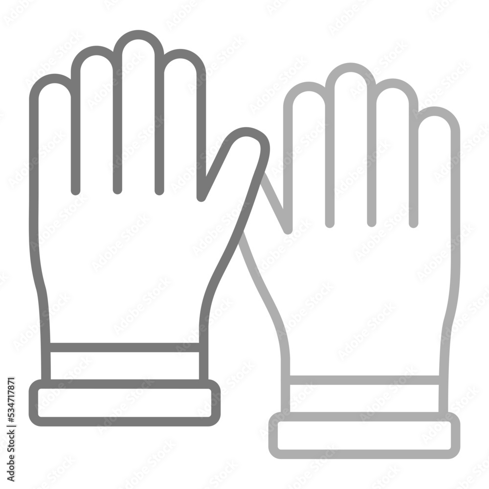 Obraz premium Cleaning Gloves Greyscale Line Icon