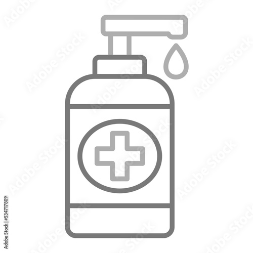 Hand Sanitizer Greyscale Line Icon