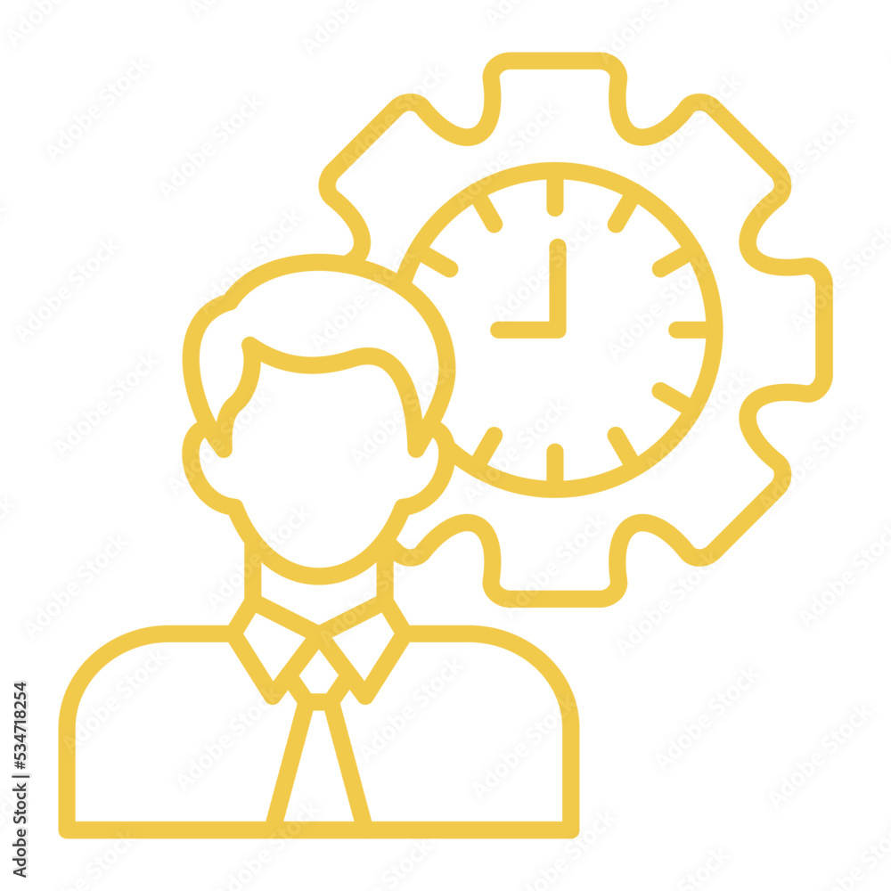 Punctuality Multicolor Line Icon Punctuality Multicolor Line Icon