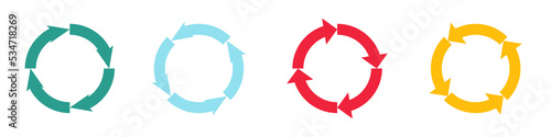 Arrow circle. Color recycle design for web or app. Reset vector icon.