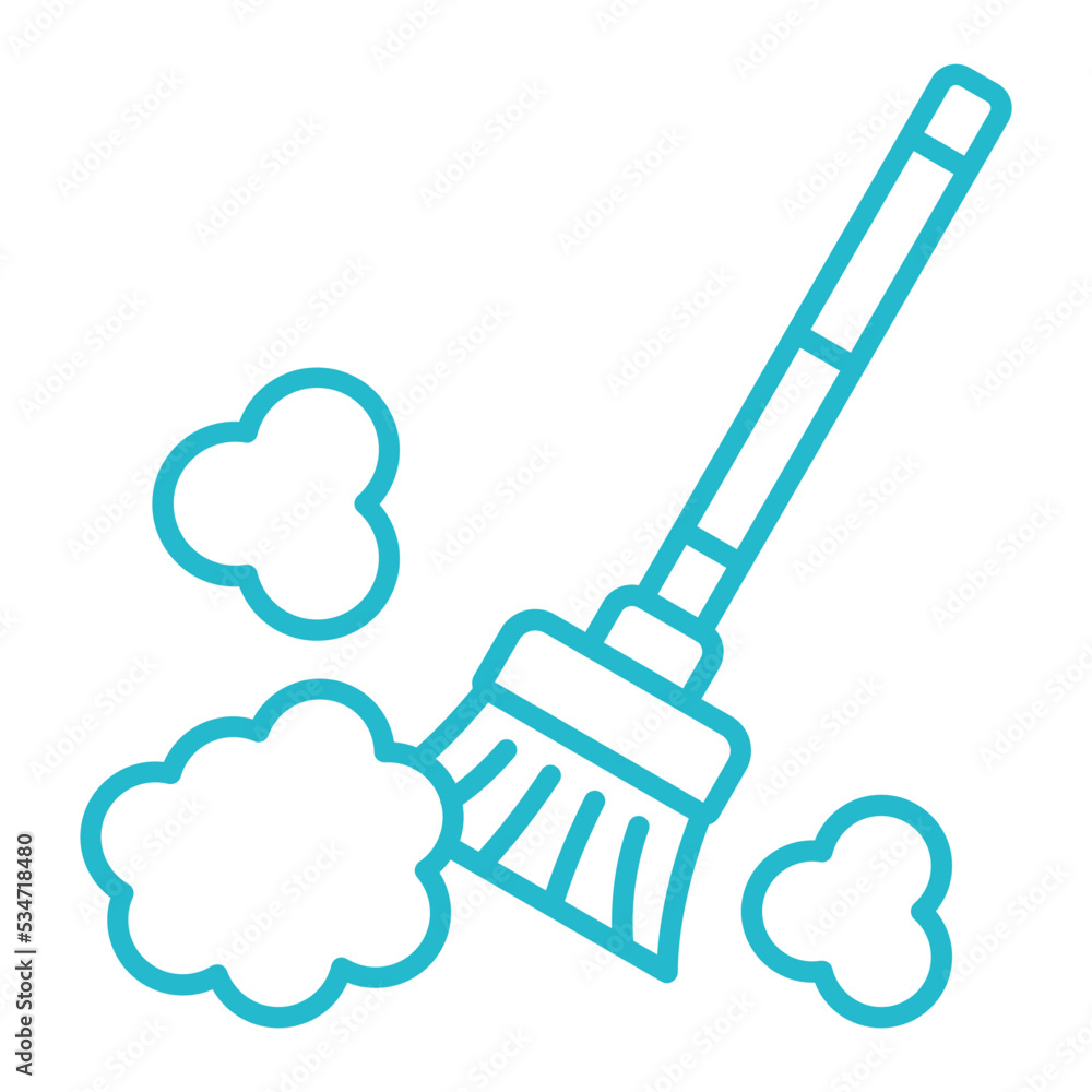 Dusting Multicolor Line Icon Dusting Multicolor Line Icon