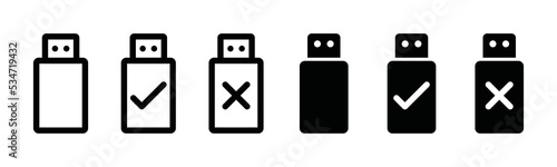 USB flash drive icon vector. Transfer and storage data with flash drive computer device sign symbol illustration