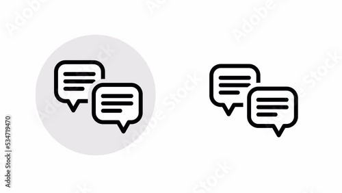 Animation of speech bubble icon. Having a chat on social media.