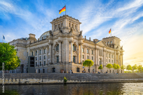 the famous reichstag building in berlin, germany photo