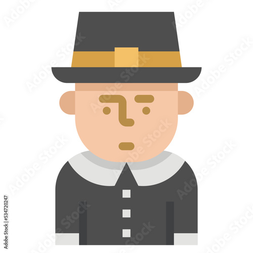 pilgrim flat icon