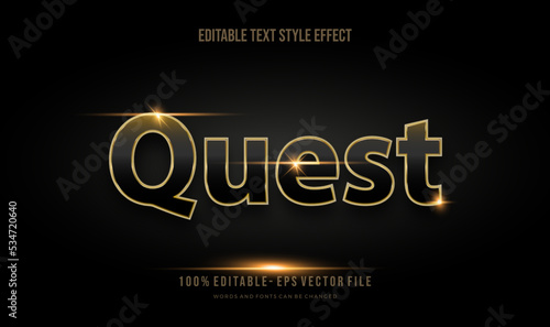 Editable text effect shiny black and gold. Text style effect. Editable fonts vector files