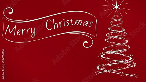 Animation Christmas card holiday red background