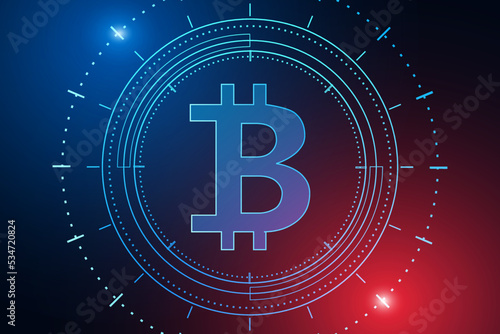 Golden bitcoin digital currency  , futuristic digital money	
