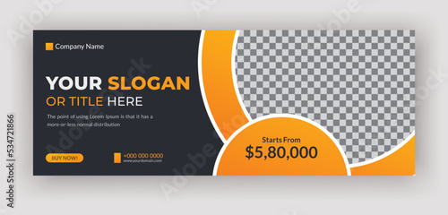 Creative natural shape real estate social media Facebook cover web banner template.
