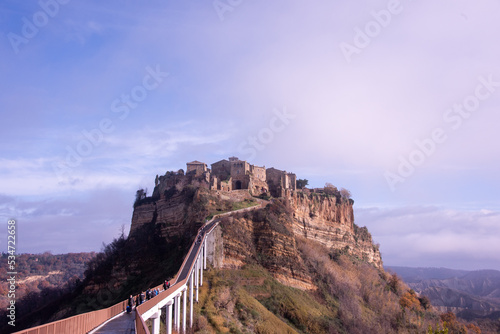 The famous Civita di Bagnoregio. Province of Viterbo, Lazio, Italy. Due to its unstable foundation that often erodes, Civita is famously known as "the dying city"