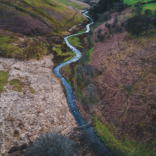 Stream winding through Countryside