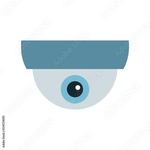 Dome camera icon. CCTV, security ceiling video camera, surveillance. Vector illustration.